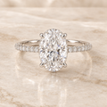 The Celestine Oval Diamond Ring in white gold