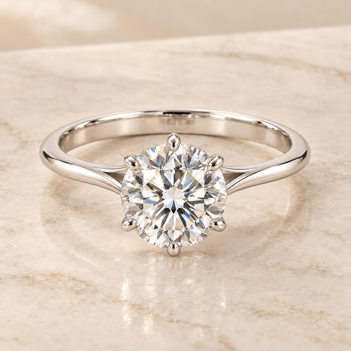 The Hartwell Round Diamond Ring in white gold