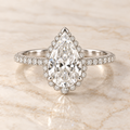 The Marlowe Pear Diamond Ring in white gold